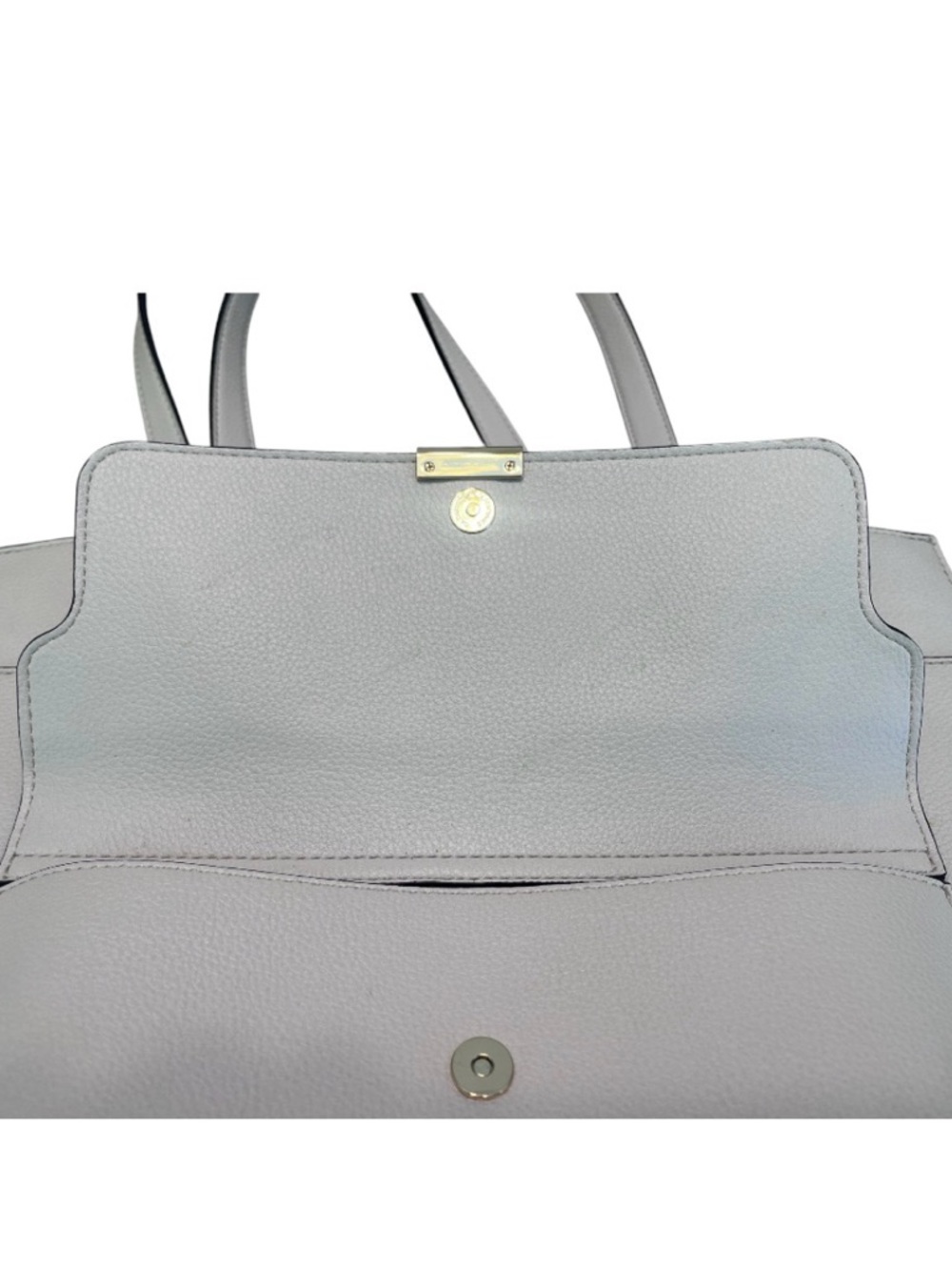 Calvin Klein Cream Tote Bag Gold Hardware Large Shoulder Bag Multi Pocket - Picture 9 of 11